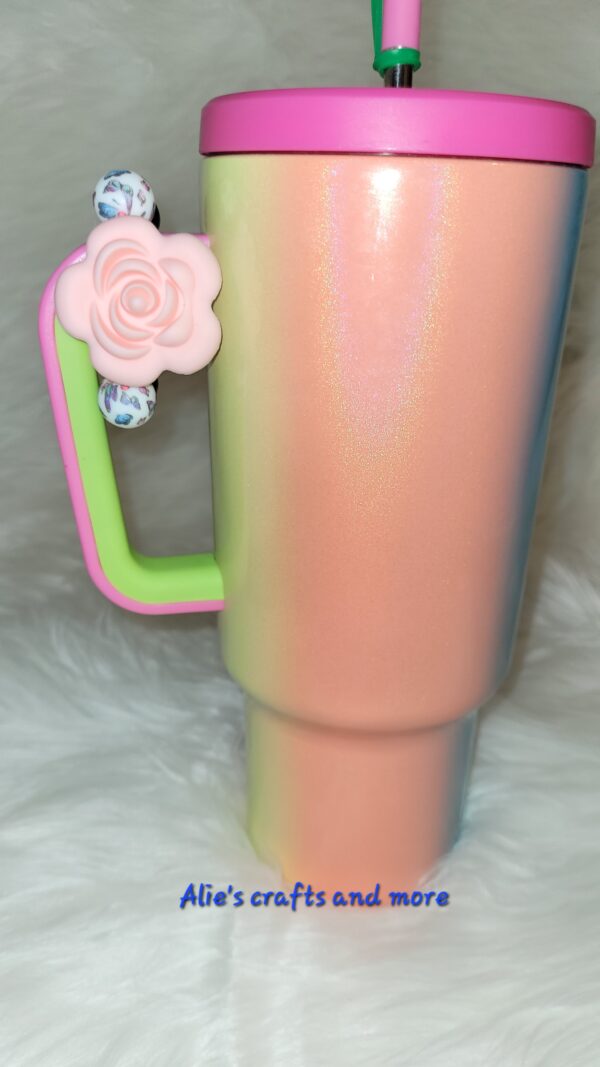 Pink flower charm - Image 2