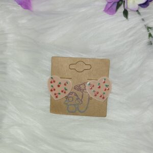 Cherry heart earrings