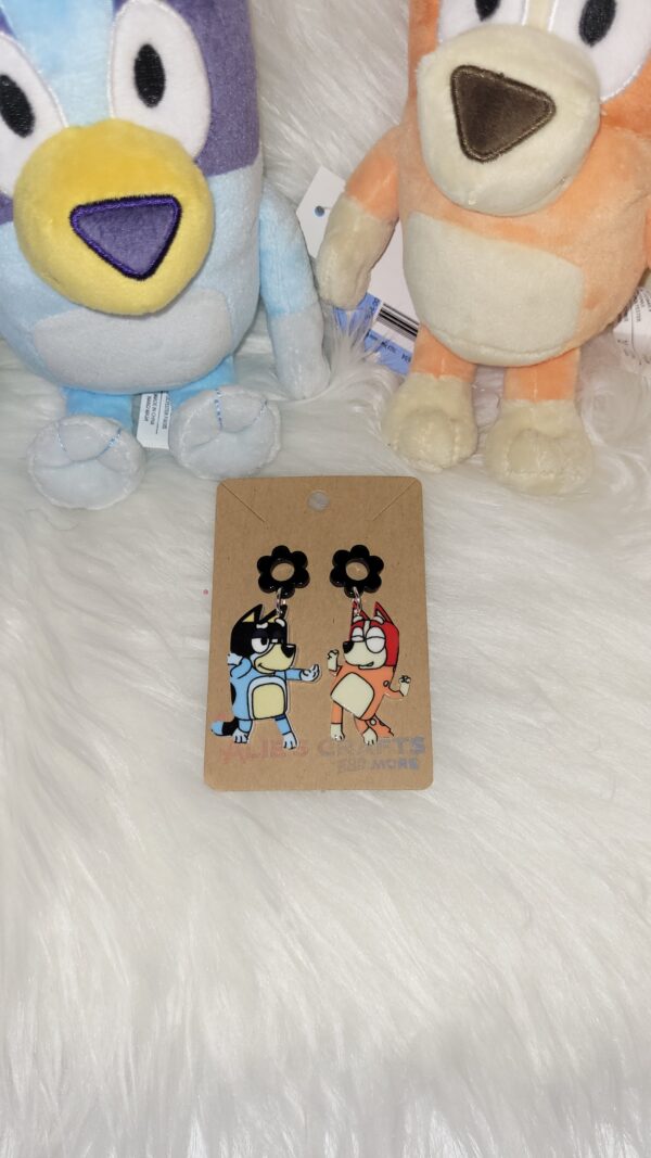 Bluey dancing mom and dad earrings