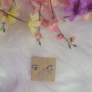 Glitter football earrings