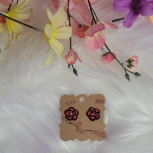 Red flower earrings