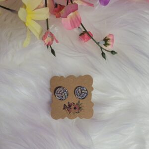 Glitter volleyball earrings
