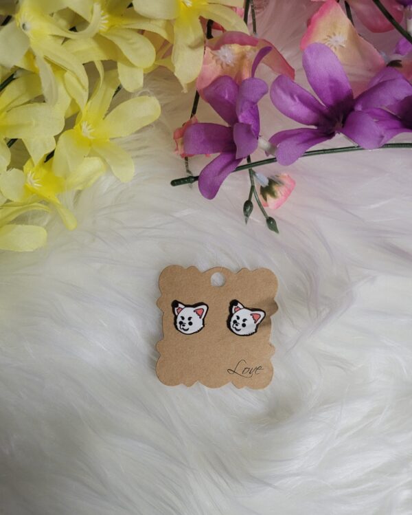 White dog earrings