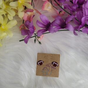 Glitter football earrings
