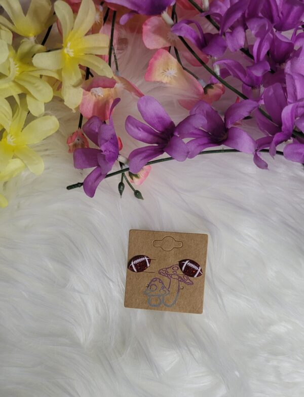 Glitter football earrings