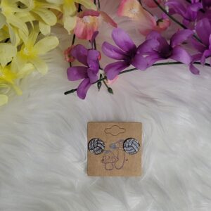 Glitter soccer ball earrings
