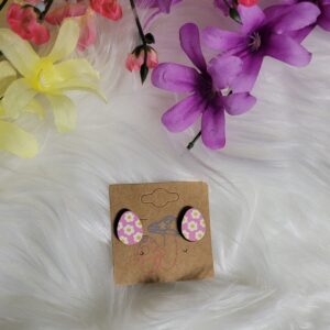 Egg with flowers earrings