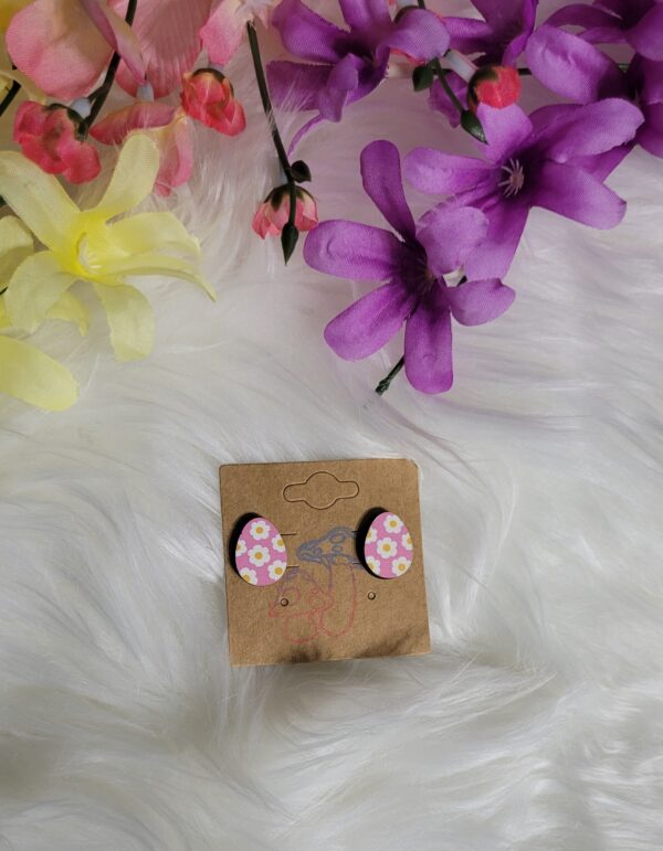 Egg with flowers earrings
