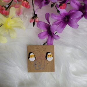 Chicks in eggs earring post