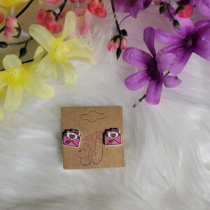 Heart envelopes post earrings