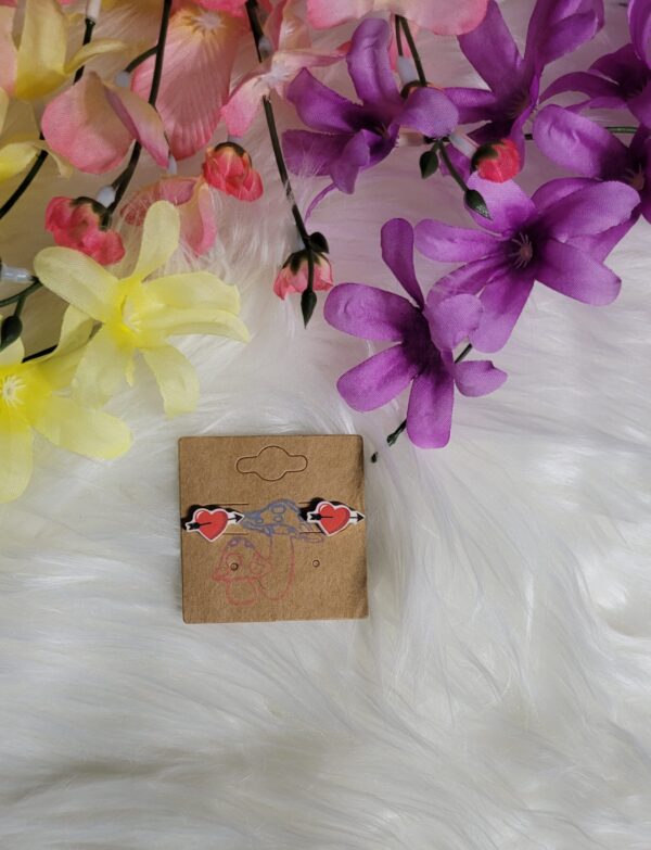 Heart with arrow post earrings