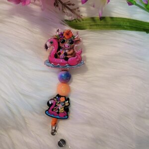 Cute cow on float badge