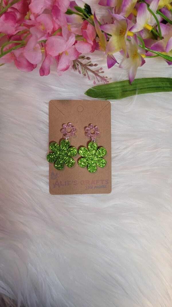 Glitter flower earrings