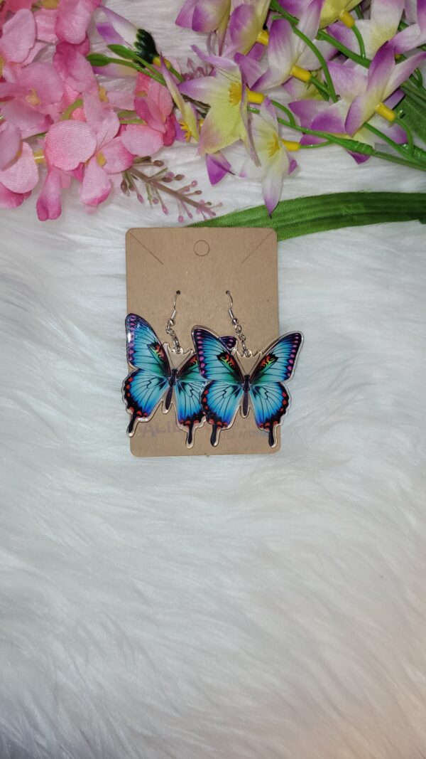 Blue butterfly earrings