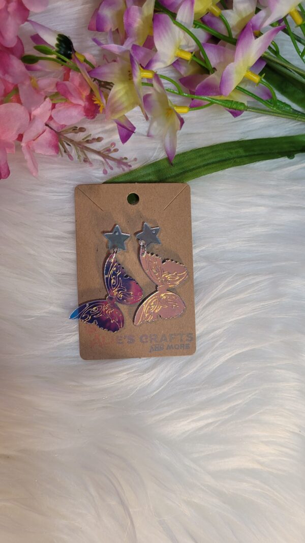 Mirror finished butterfly earrings
