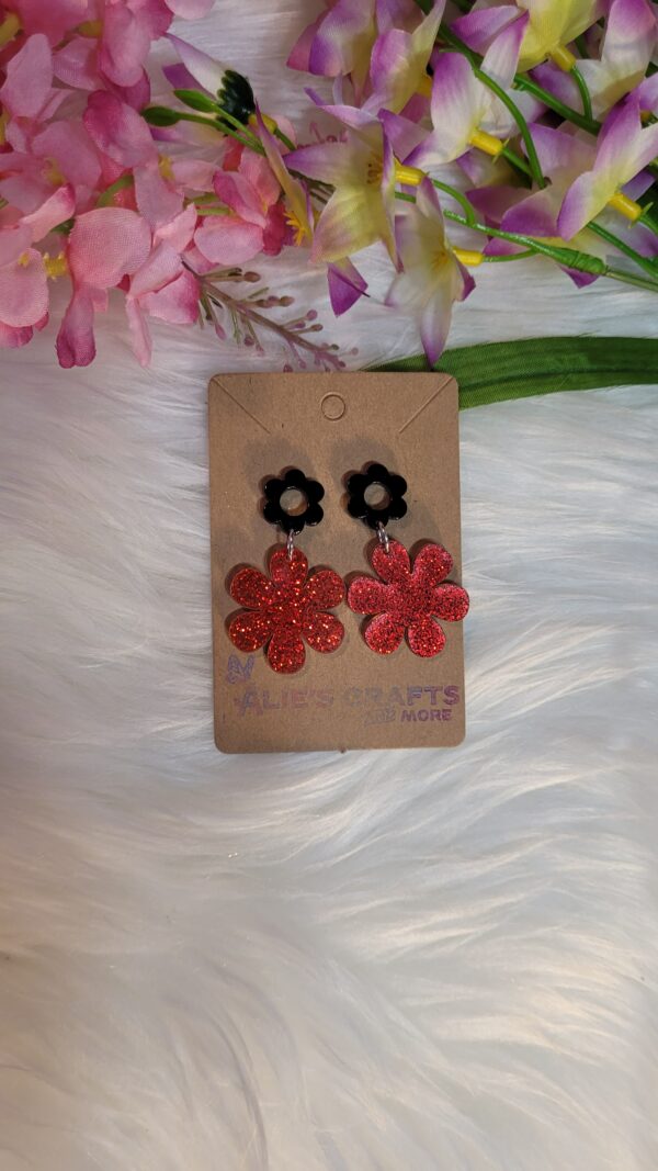 Red glitter flower