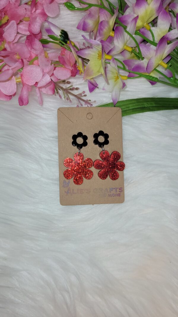 Red glitter flower - Image 2
