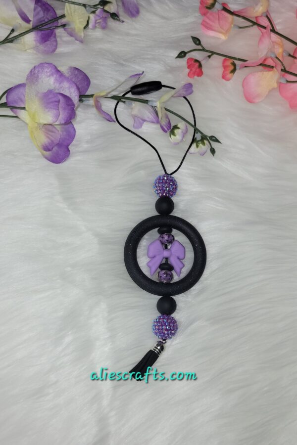 Purple bow car charm - Image 2