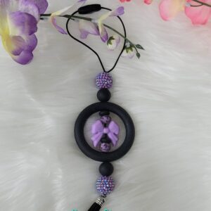Purple bow car charm