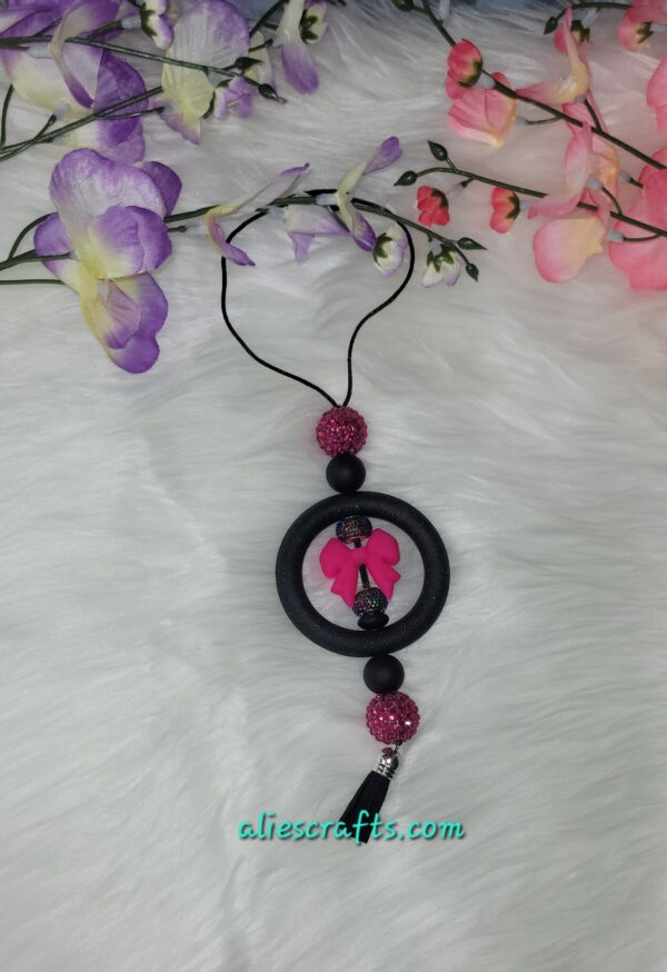 Pink bow car charm - Image 2