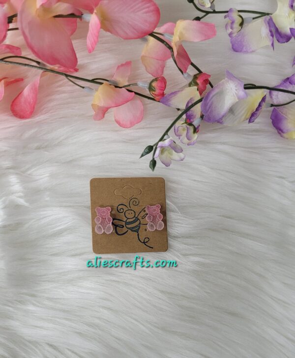 Pink gummy bear earrings