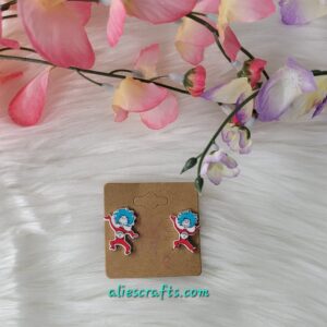 Thing 1 and Thing 2 earrings