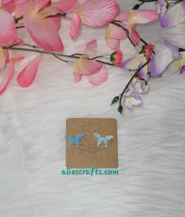 Blue butterfly earrings - Image 2