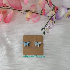 Blue butterfly earrings
