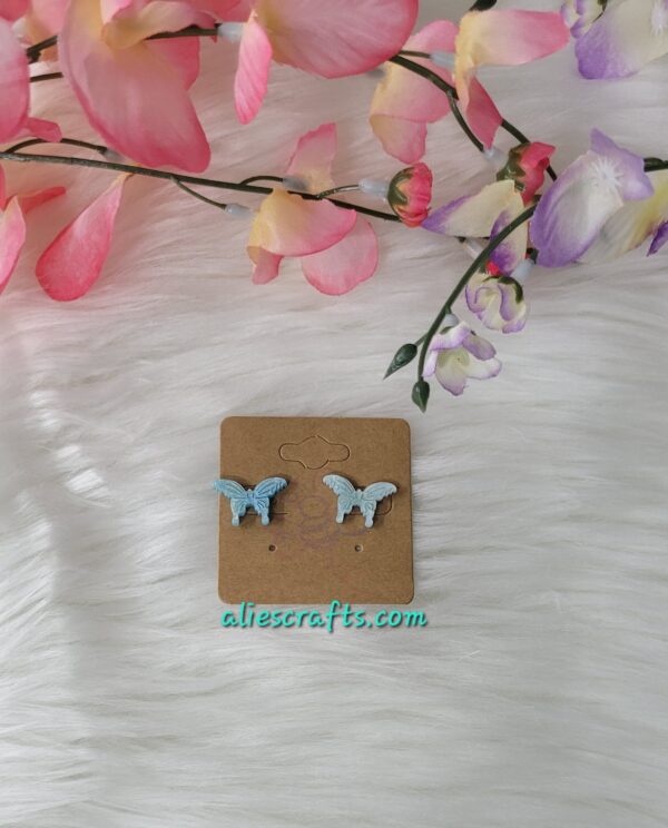 Blue butterfly earrings