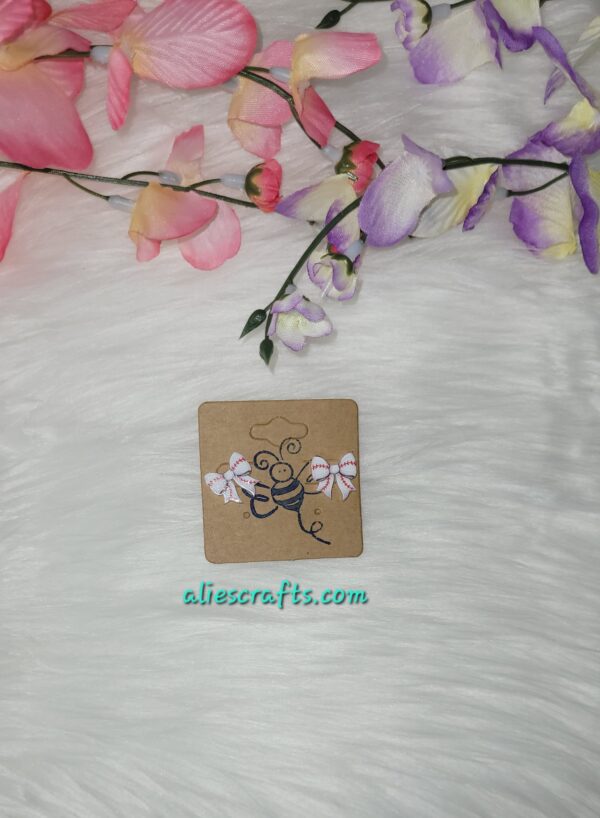 Baseball bow earrings - Image 2