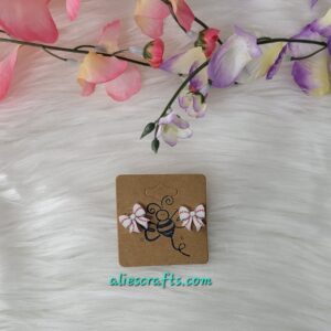 Baseball bow earrings