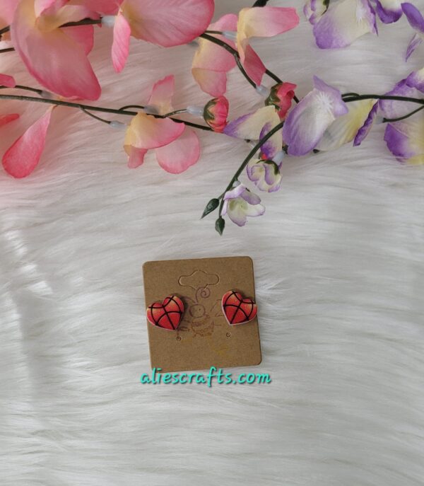 Basketball heart earrings