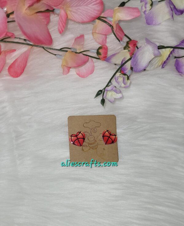 Basketball heart earrings - Image 2
