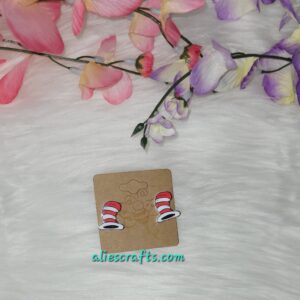 Cat in the hat earrings