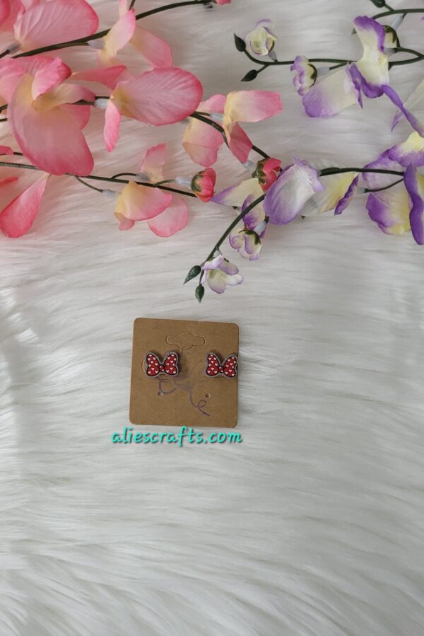 Minnie mouse bow earrings - Image 2