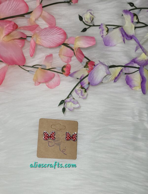 Minnie mouse bow earrings