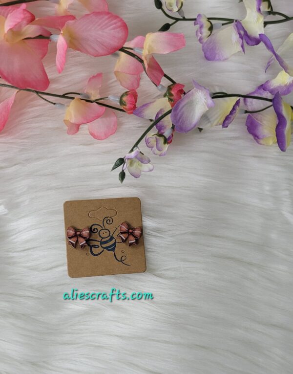 Football bow earrings - Image 2