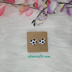 Soccer heart earrings