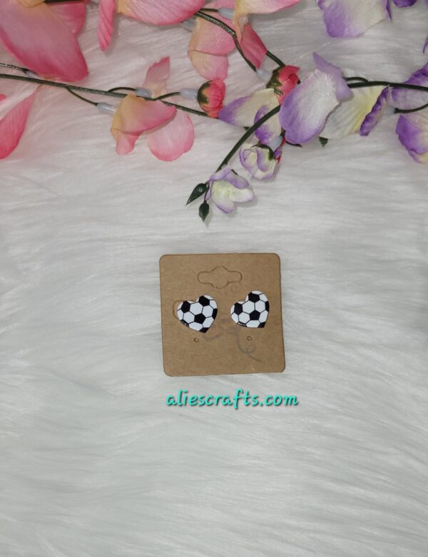 Soccer heart earrings