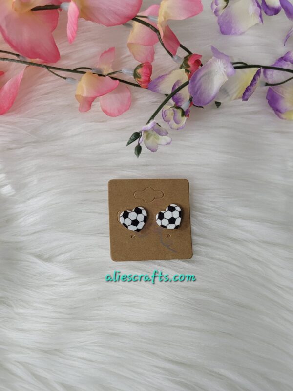 Soccer heart earrings - Image 2