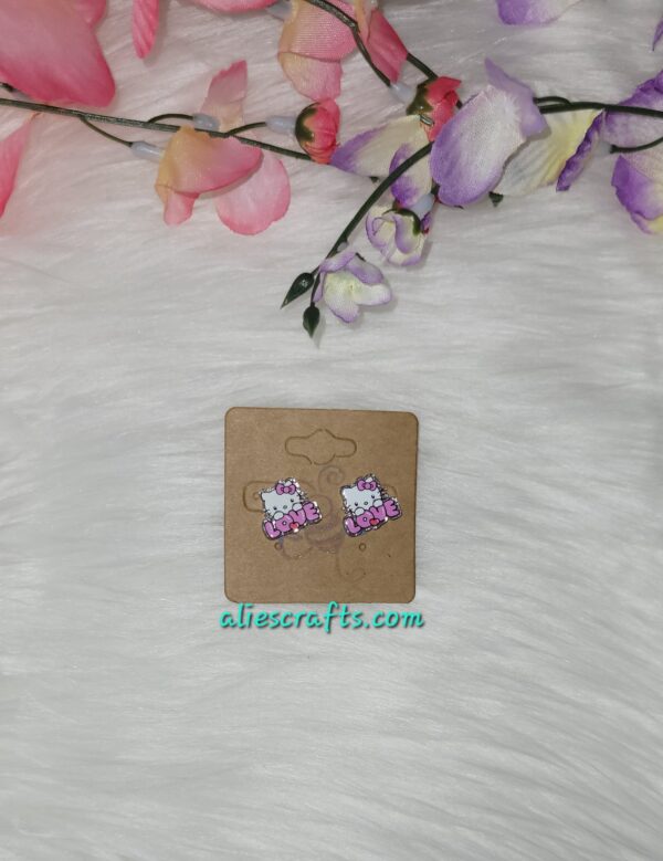 Hello kitty love earrings - Image 2