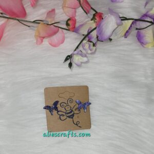 Black/blue butterfly earrings