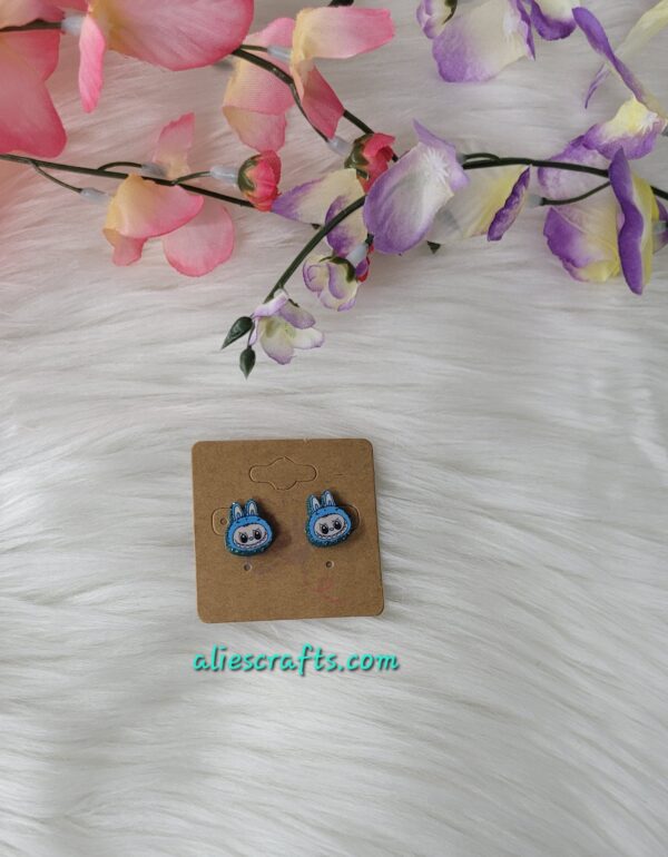 Blue labubu earrings - Image 2