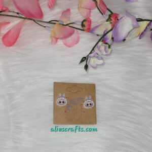Labubu white earrings