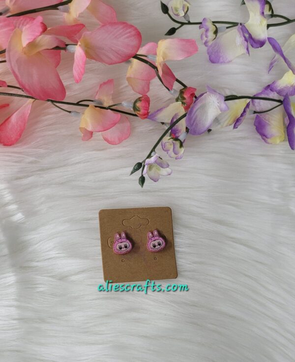 Light pink labubu earrings - Image 2
