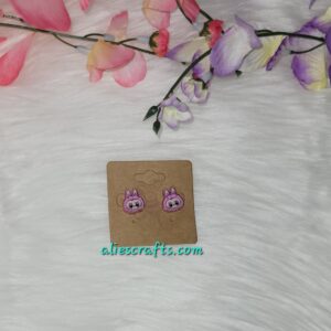 Light pink labubu earrings
