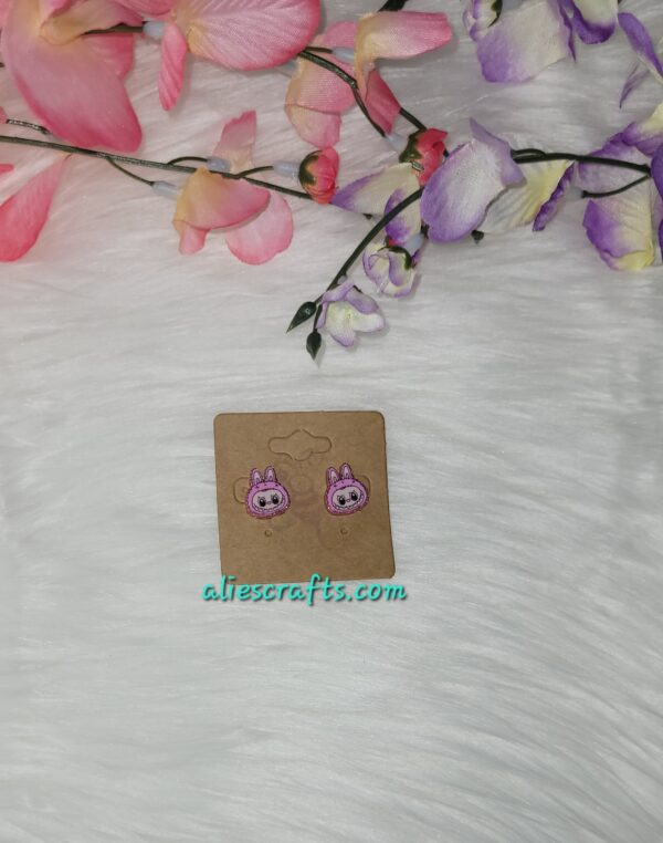 Light pink labubu earrings