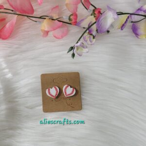 Baseball heart earrings
