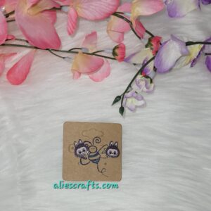 Brown labubu earrings