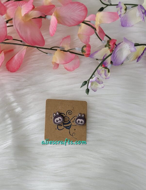 Brown labubu earrings - Image 2